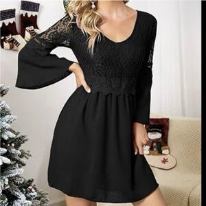 Black Lace Babydoll Dress Whimsygoth Boho